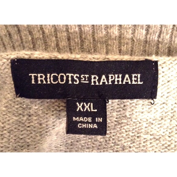 Tricots Cardigan Sweater Men 2XL Gray Cable Knit Shawl Collar Academia Heritage - Picture 9 of 12